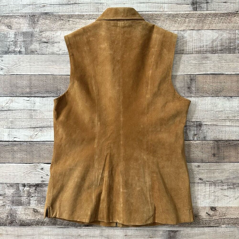 Vintage Charter Club Suede Genuine Leather Zip Up Vest Western Cowboy | Size M - Picture 2 of 8